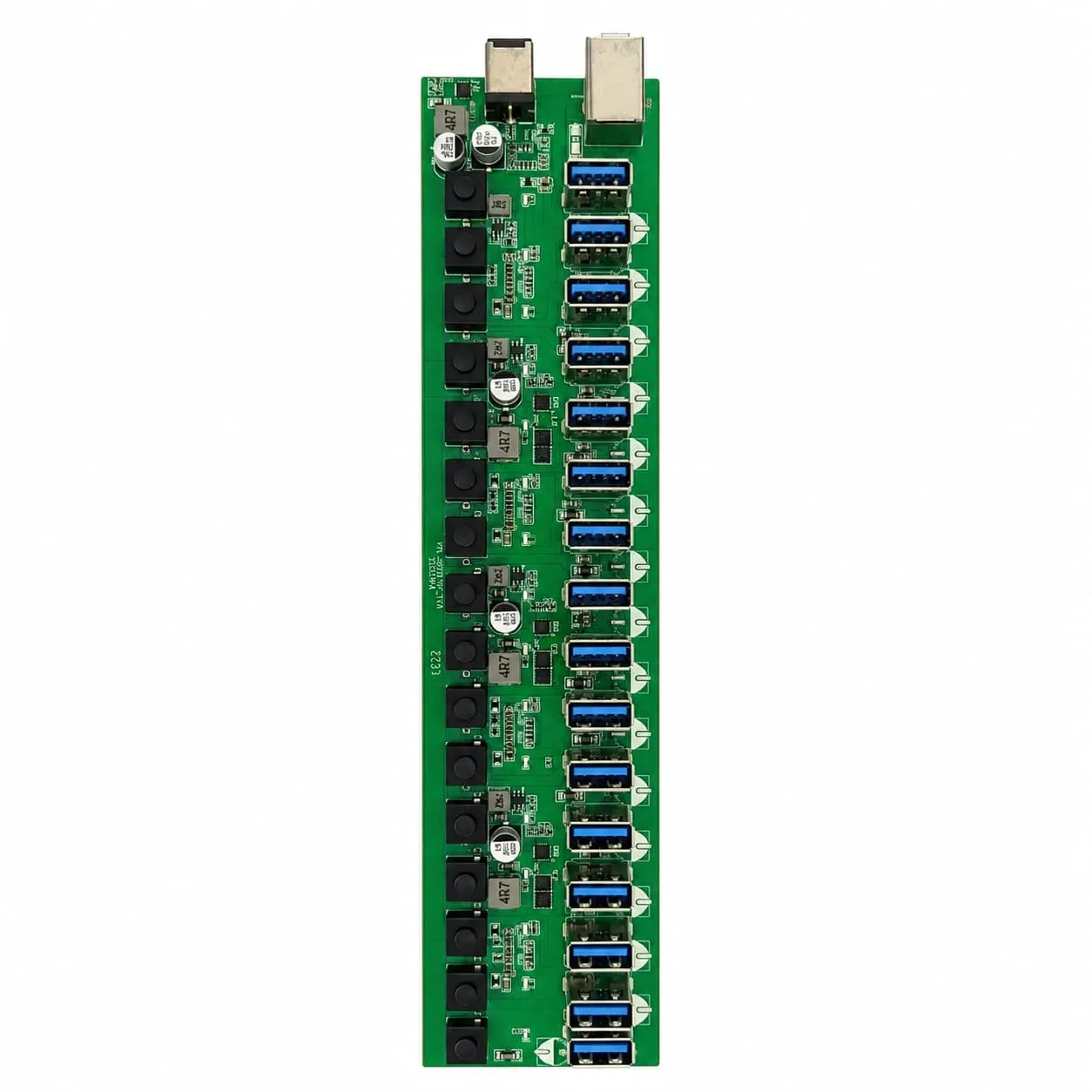 Multi-interface expansion PCBA board with USB UART SPI I2C and power interfaces