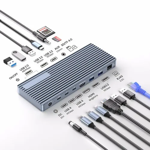13 in 1 thunderbolt4 docking station with 3 x 40 Gbps Ports
