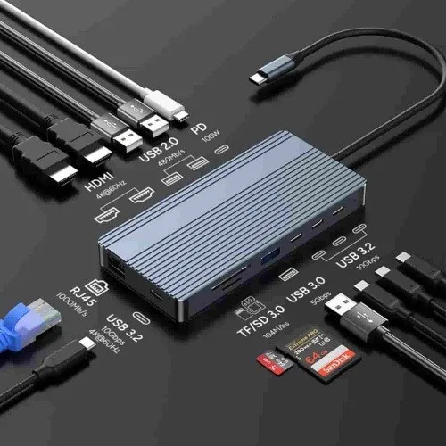 14-in-1 USB-C 3.2 Gen2 Docking Station with Triple 4K