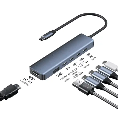 6 in 1 Full-function Type-C Docking Station