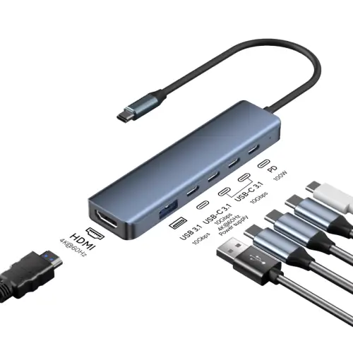 6 in 1 Full-function Type-C Docking Station