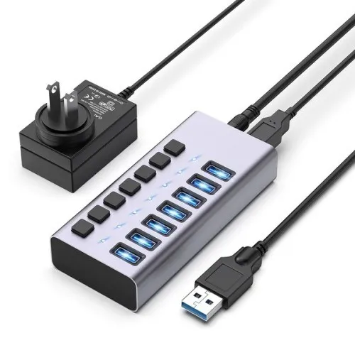 7 Port 5Gbps Rate 36W Powered USB 3.0 Hub