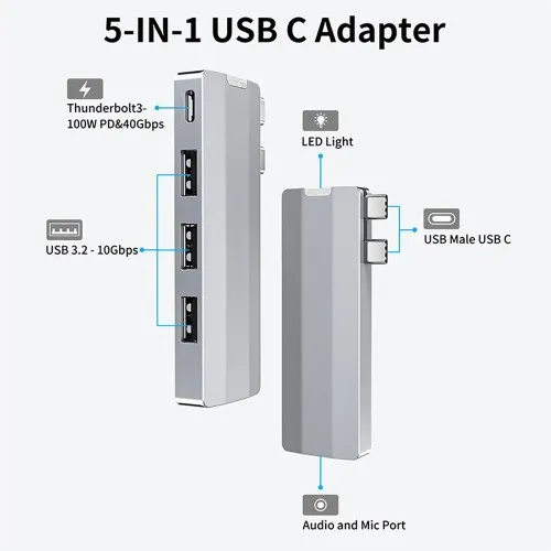 Laptop Partner 10Gbps Rate Dual USB-C Docks